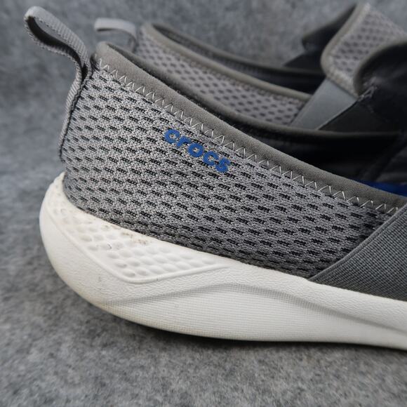 Crocs Shoes Mens 13 LiteRide Loafers Slip On Casual Trainer Mesh Grey Comfort - Picture 2 of 13